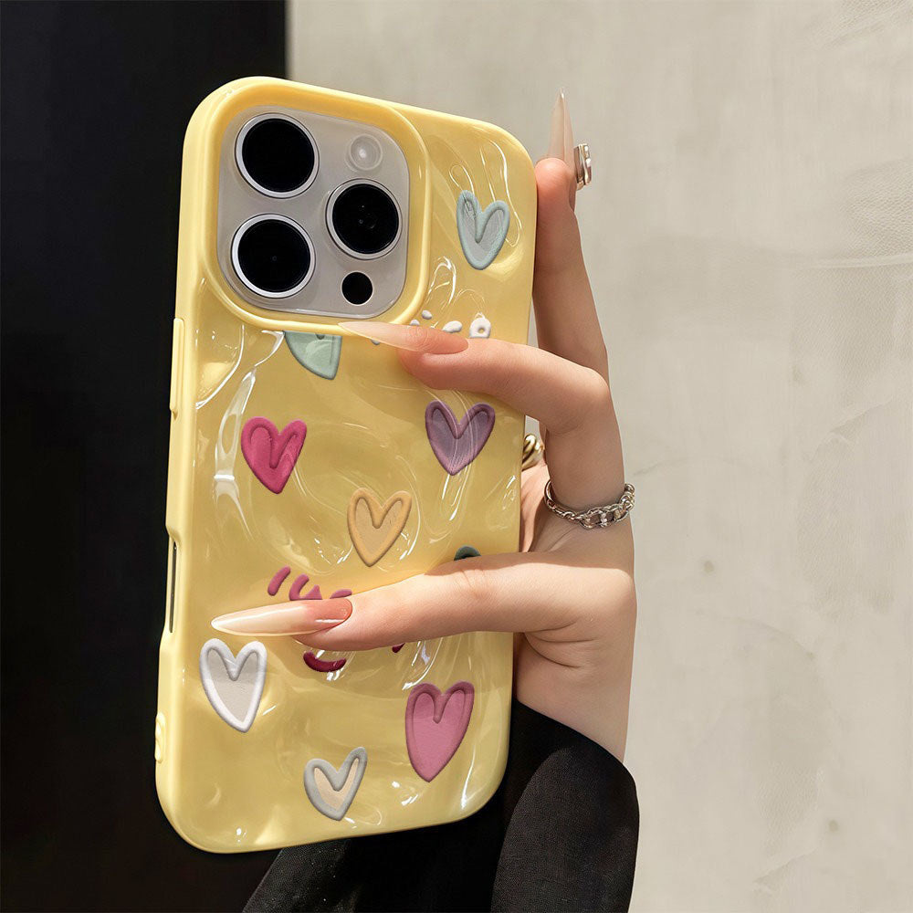 Sarung seperti meteorit, berbentuk hati,untuk iPhone 16, 15, 14, 13, 11, 7, 8 Plus, Pro, Pro Max, X, XR, XS