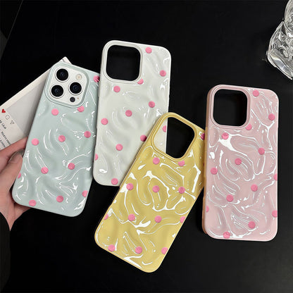 For iPhone 16 15 14 13 12 11 Pro Max X XR XS Max 7 8 Plus Simple Polka Dots Cartoon Phone Case iPhone 13 Soft TPU Case