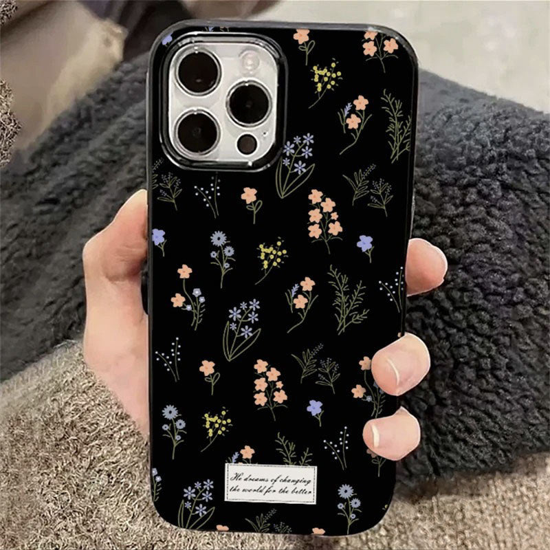 Spring Fashion Floral Glossy iPhone 13 Case for iPhone 17 AIR 16 14 11 12 13 15 Pro Max 14 15 8 7 16 Plus XS X XR SE