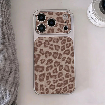 Cartoon Lovely Cool Leopard Print Case for IPhone 16 13 11 17 15 14 12 Pro Max 17 16 15 14 Plus Lychee Leather Texture