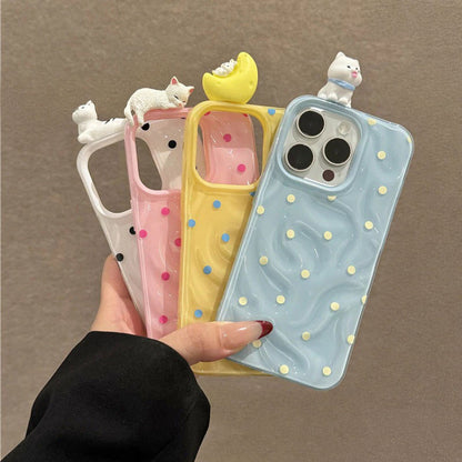 For iPhone 16 15 14 13 12 11 Pro Max X XR XS Max 7 8 Plus Simple Polka Dots Cartoon Phone Case iPhone 13 Soft TPU Case