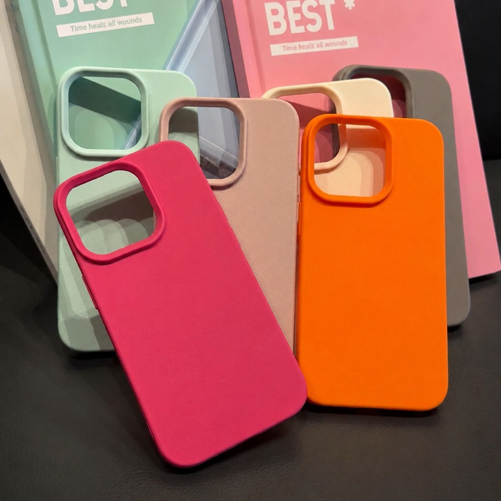 Leather Soft TPU case in candy colors, simple. Also available for iPhone 11 15 14 13 12 16 Pro max XS XR 7 Plus 8 Plus