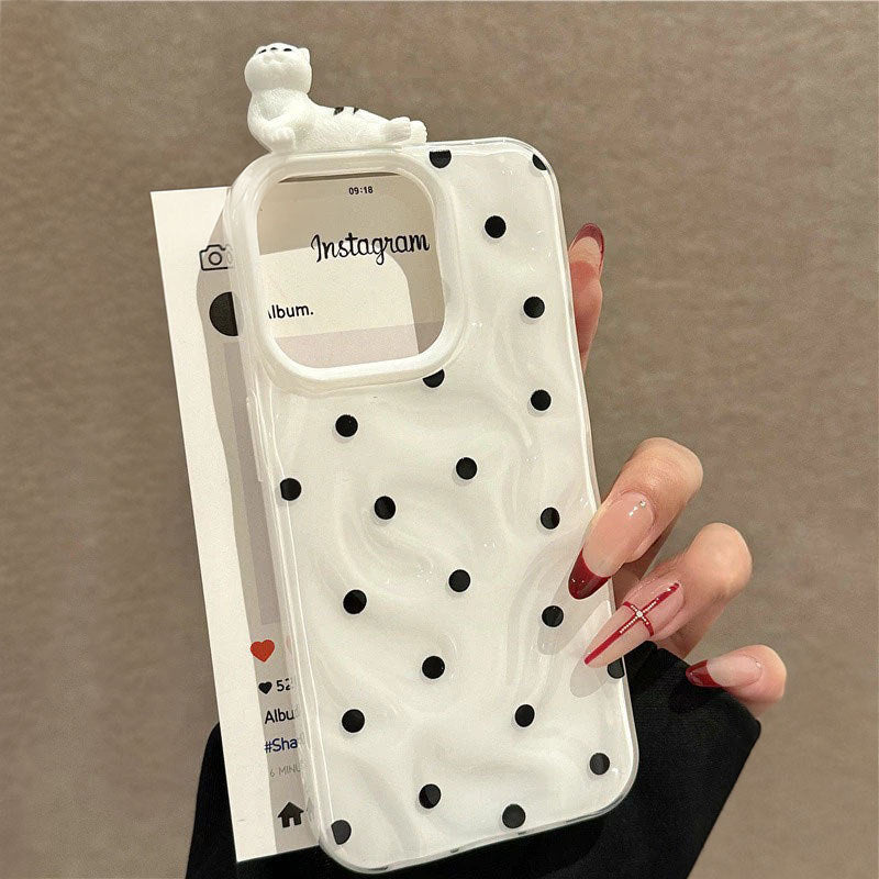 For iPhone 16 15 14 13 12 11 Pro Max X XR XS Max 7 8 Plus Simple Polka Dots Cartoon Phone Case iPhone 13 Soft TPU Case