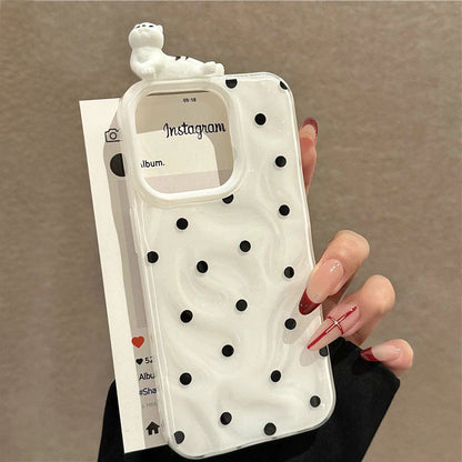For iPhone 16 15 14 13 12 11 Pro Max X XR XS Max 7 8 Plus Simple Polka Dots Cartoon Phone Case iPhone 13 Soft TPU Case