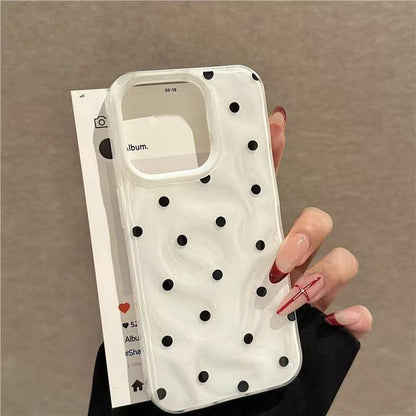 For iPhone 11, 12 Pro MAX, 14, 15, 16 Pro MAX, 14, 15, 16 Plus. cases, crater wrinkle pattern, color dots