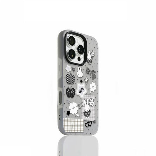 2-in-1 Miffy Case and Protective Sticker for IPhone 11, 12, 13, 14, 15 Pro Max, X, XS, 7, 8 Plus, XR.and other models