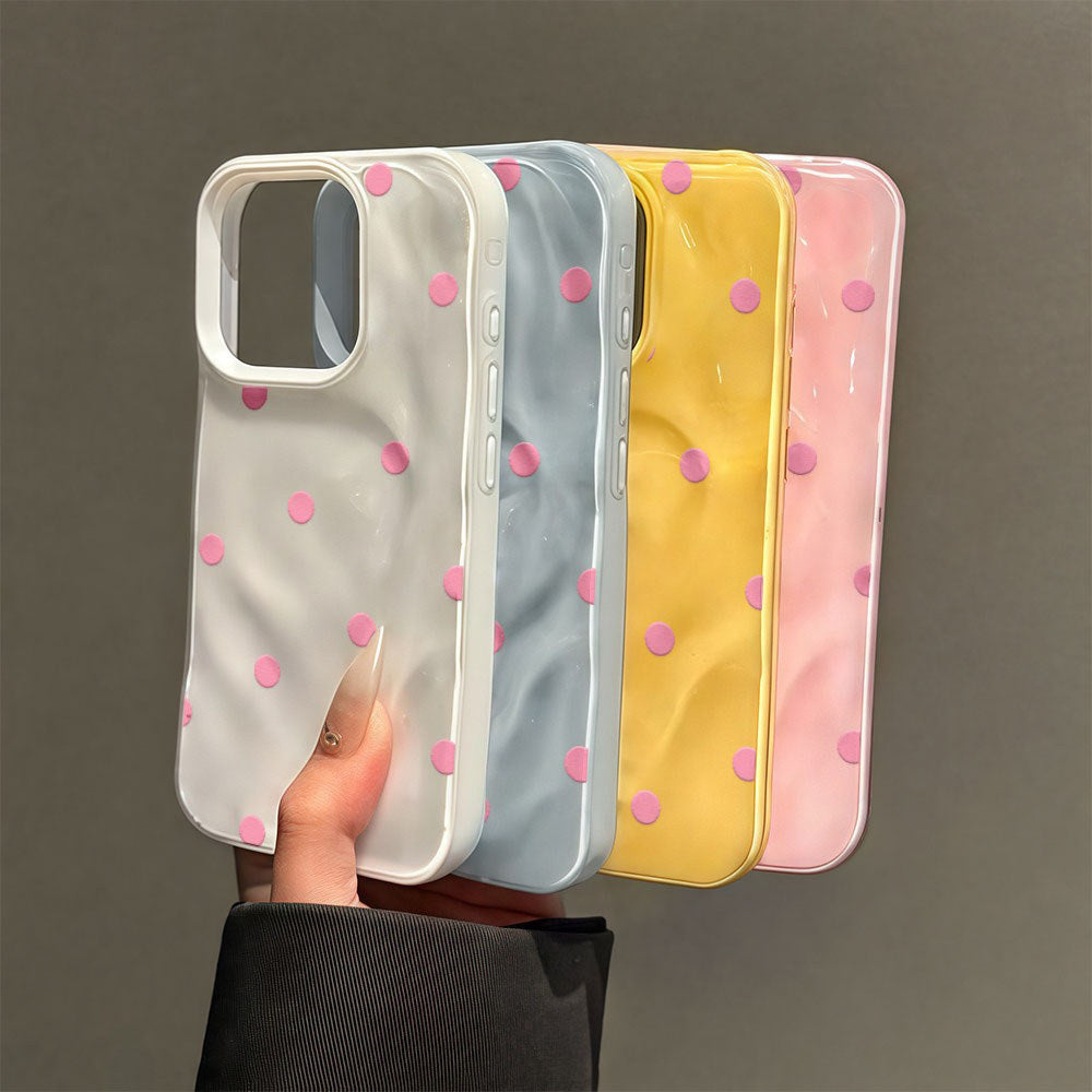 For iPhone 16 15 14 13 12 11 Pro Max X XR XS Max 7 8 Plus Simple Polka Dots Cartoon Phone Case iPhone 13 Soft TPU Case
