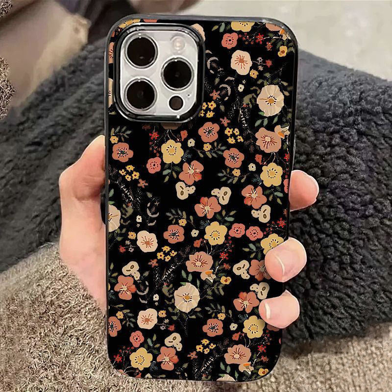 Spring Fashion Floral Glossy iPhone 13 Case for iPhone 17 AIR 16 14 11 12 13 15 Pro Max 14 15 8 7 16 Plus XS X XR SE