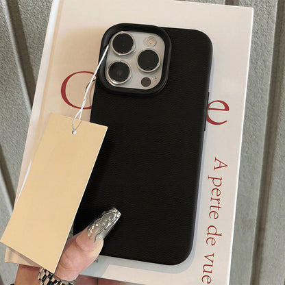 Leather Soft TPU case in candy colors, simple. Also available for iPhone 11 15 14 13 12 16 Pro max XS XR 7 Plus 8 Plus