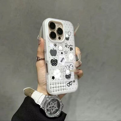 2-in-1 Miffy Case and Protective Sticker for IPhone 11, 12, 13, 14, 15 Pro Max, X, XS, 7, 8 Plus, XR.and other models